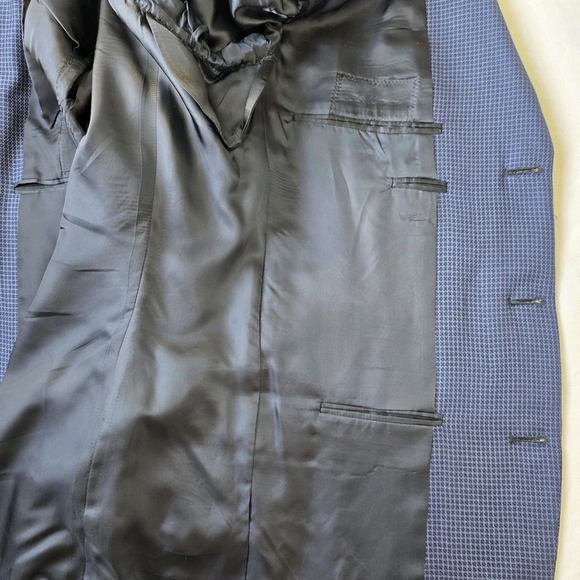 Quiet Luxury H. Freeman & Son Blazer Men 44R Blue Check Wool USA Dress Offic - Picture 10 of 16